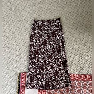 Princess Polly Katrina Brown Floral Midi Skirt